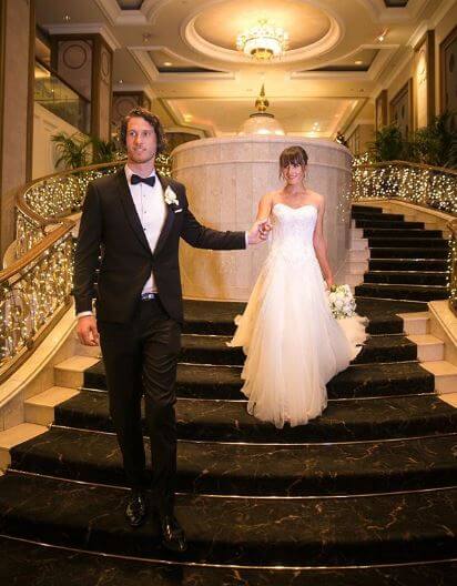 Arina Rodionova with her husband, Tyrone Vickery on their wedding day.